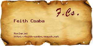 Feith Csaba névjegykártya