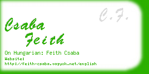 csaba feith business card